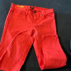 J. Crew Coral Toothpick Jeans